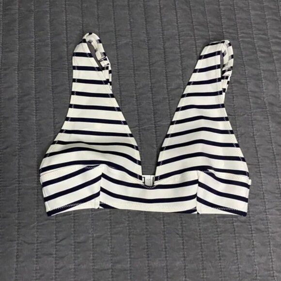 COS bikini top‎ size 4 stripes deep v neck (flattering and comfortable!) - Picture 1 of 5